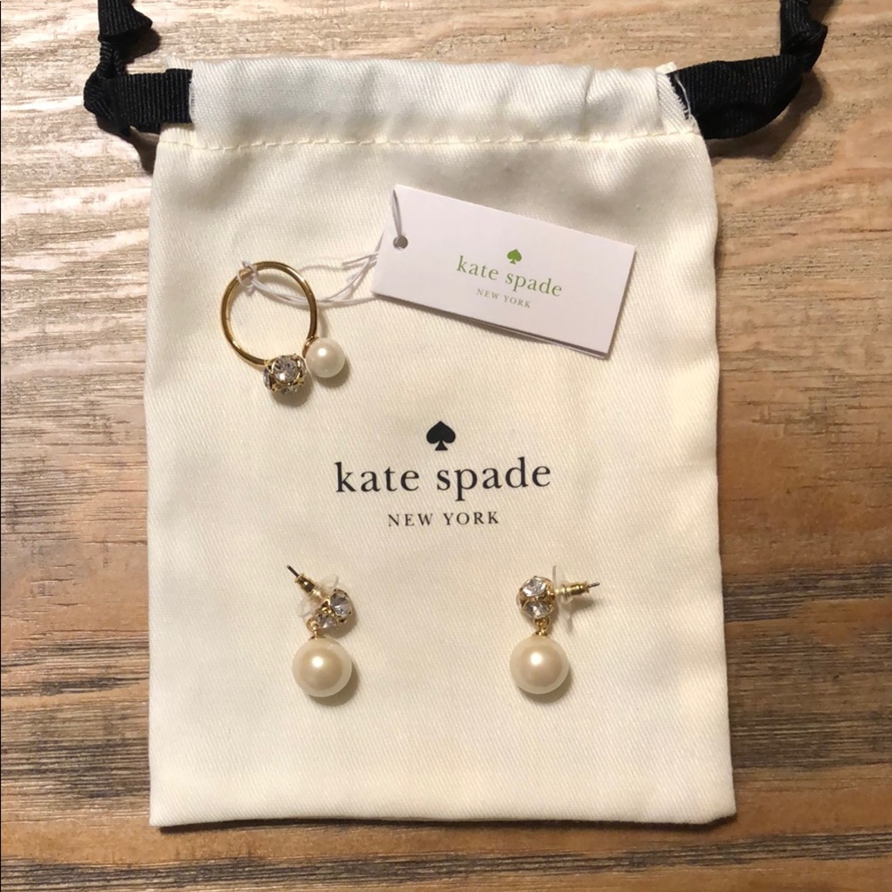 Kate Spade Pearl and Gold Earrings
